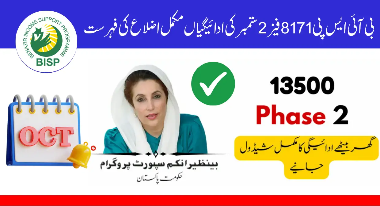 BISP 8171 Phase 2 September Payments with Full Districts List Issued
